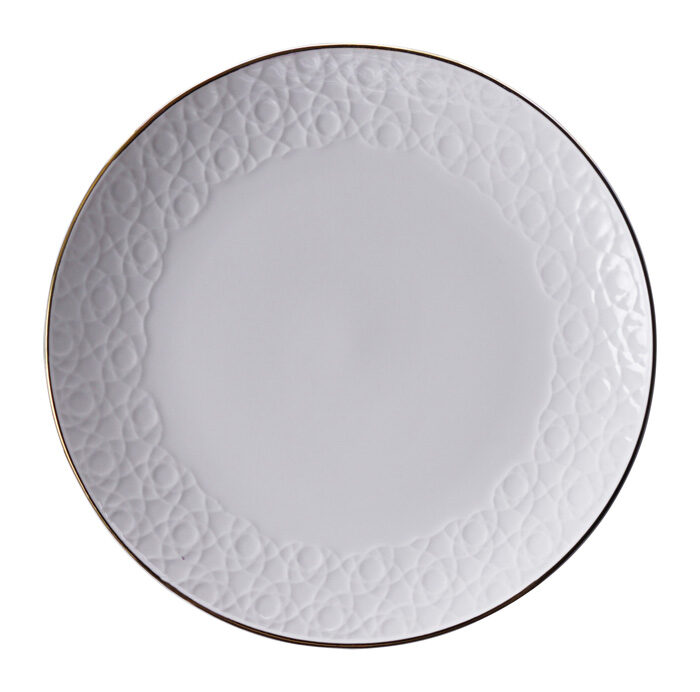 Blanc / Plaqué Or Rayures - Blanc Nippon - 19cm