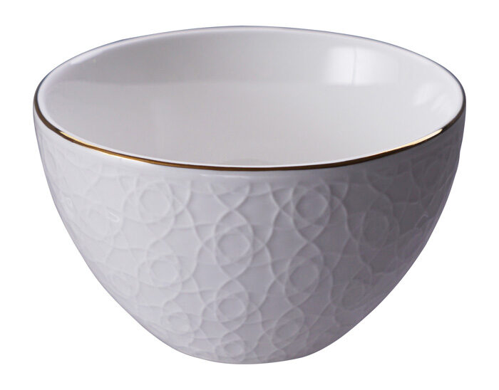 Blanc / Bandes de coquillage doré - Blanc Nippon - 11,4 x 6 cm 350 ml