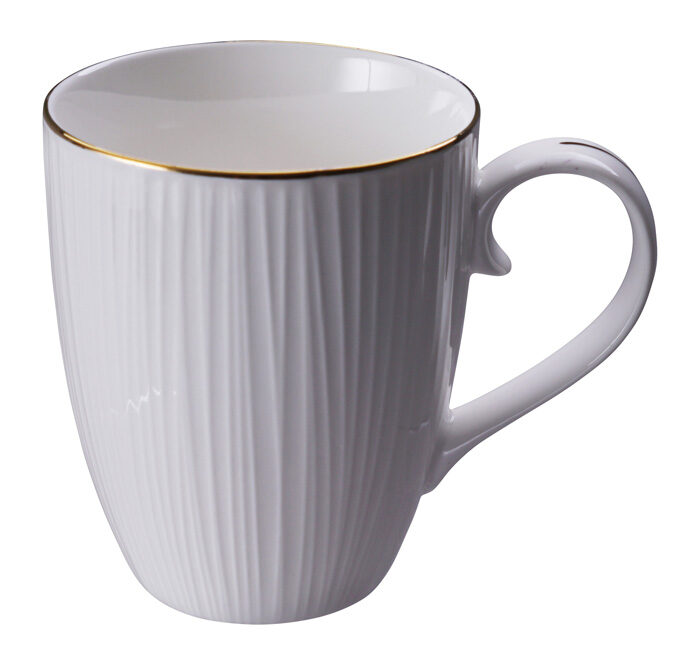 Lignes de tasses Blancs / dorées - Blanc nippon - 8,5 x 10,2 cm 380 ml