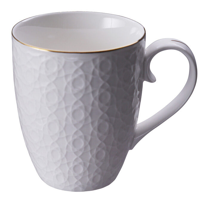 Bande de tasse Blanc / dorée - Blanc Nippon - 8,5 x 10,2 cm 380 ml