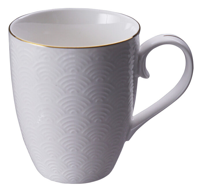 Tasse Blanc / dorée Waves - Nippon Blanc - 8,5 x 10,2 cm 380 ml