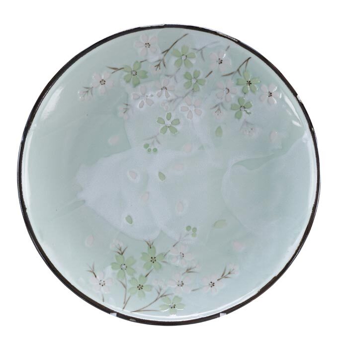 Assiette verte menthe - Cosmos vert - 29 x 3,5 cm