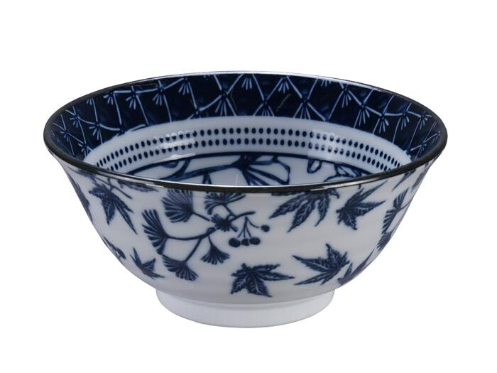 Bol Ginko Bleu / Blanc - Flora Japonica - 14,8 x 7 cm 500 ml