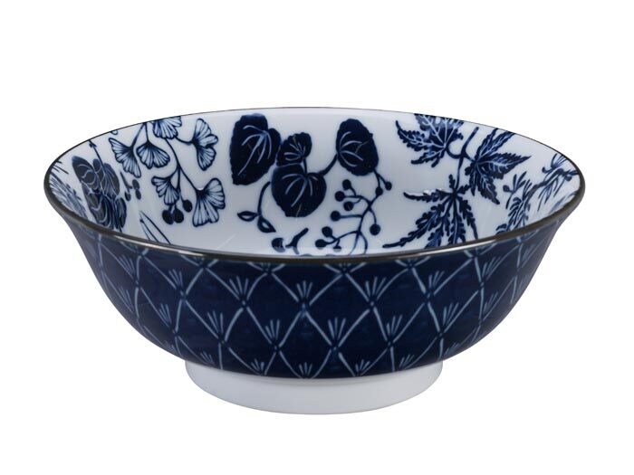 Grue Bol Bleu / Blanc - Flora Japonica - 20,3 x 8 cm 1000 ml