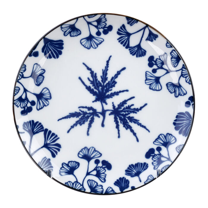 Assiette Bleu / Blanc Érable - Flora Japonica - 20,6 x 2,2 cm