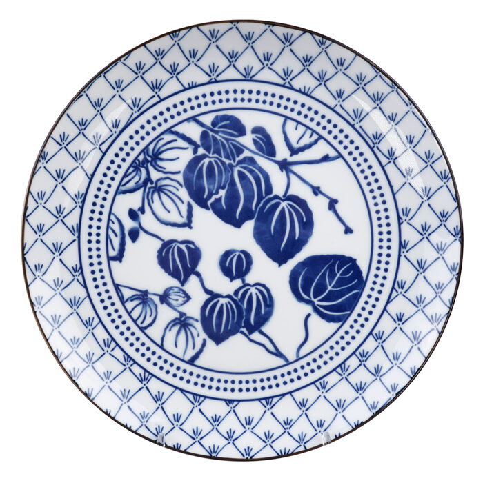 Assiette Bleu / Blanc Ivy - Flora Japonica - 25,7 x 3 cm