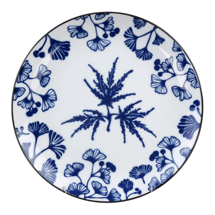 Assiette Bleu / Blanc Érable - Flora Japonica - 16 x 2 cm