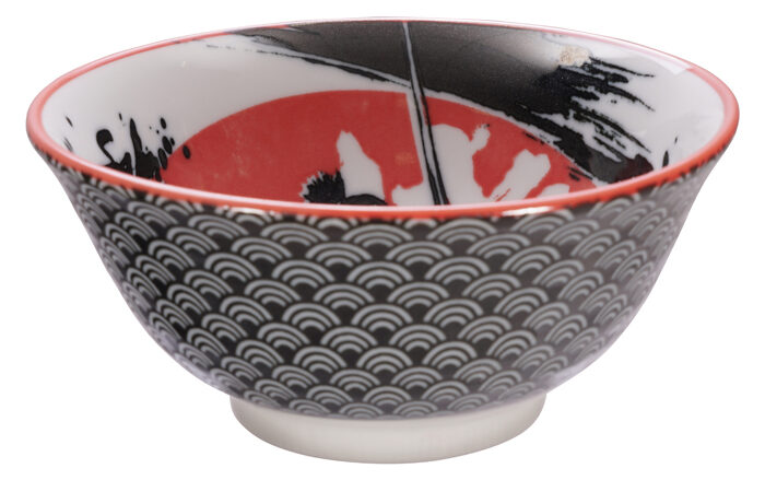 Bol Samouraï Noir / Rouge - Bols Mixtes - 14,8 x 7 cm 500 ml