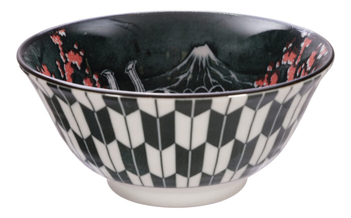 Bol Kabuki Noir / Rouge - Bols Mixtes - 14,8 x 7 cm 500 ml