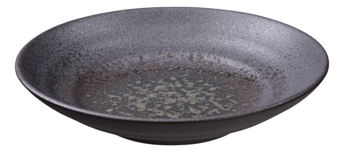 Assiette noire - Minoyaki - 23 x 5 cm