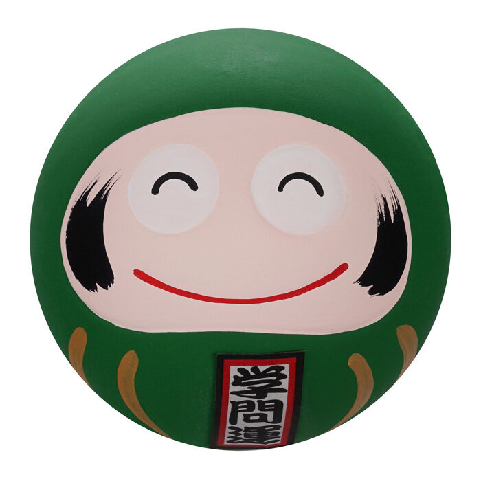 Poupée Daruma verte - 6 x 6 x 6 cm