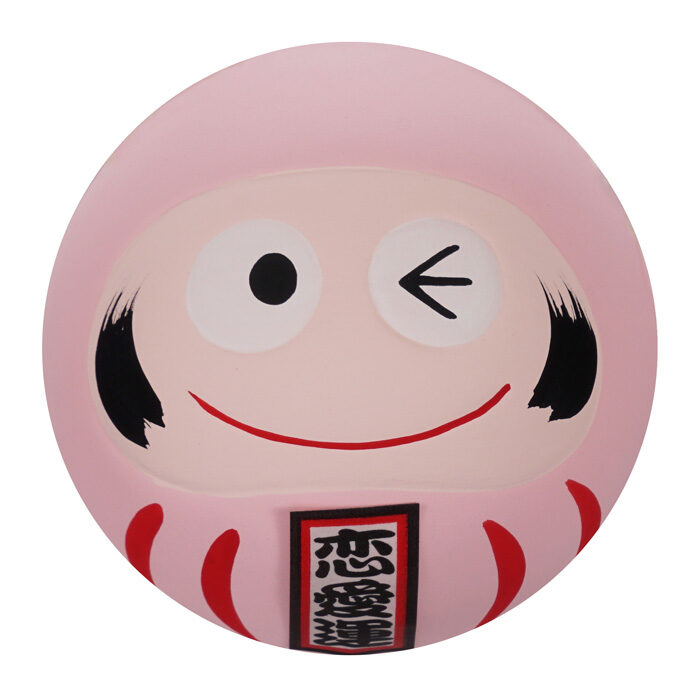 Poupée Daruma Rose - 6 x 6 x 6 cm