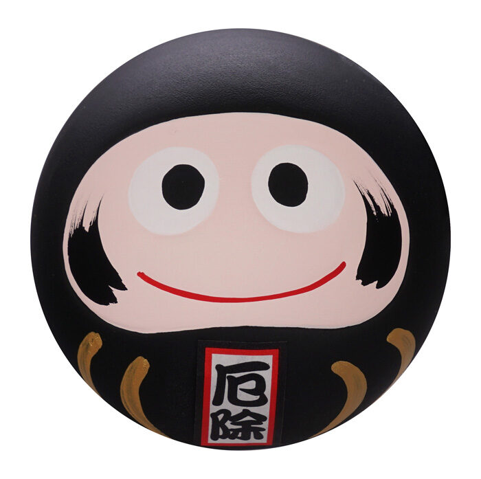 Poupée Daruma noire - 6 x 6 x 6 cm