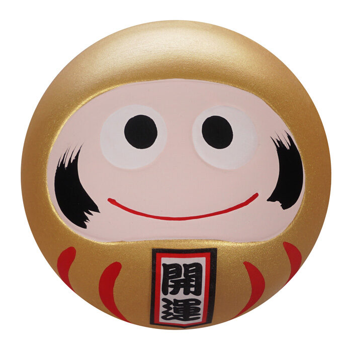 Poupée Daruma Dorée - 6 x 6 x 6 cm