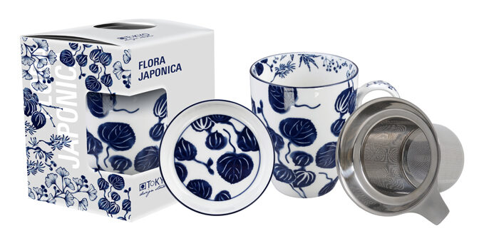 Tasse Bleu / Blanc Ivy - Flora Japonica - 8,5 x 10,2 cm 380 ml