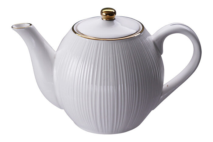 Lignes de théière Blancs / dorées - Blanc nippon - 24 x 16,5 cm 1300ml