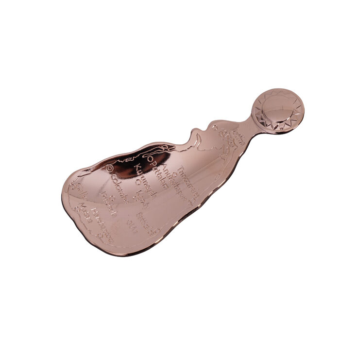 Cuillère à thé en or rose du Sri Lanka - 3,5 x 8 cm