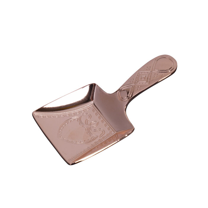 Cuillère en or rose pour la poussière de boîte à thé - 3,5 x 7 cm