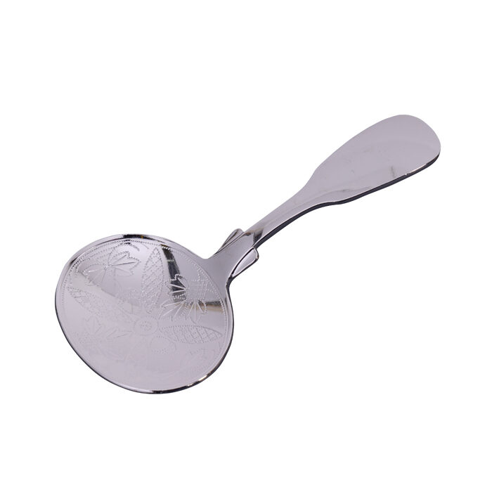 Cuillère en argent pour boîte à thé en chêne - 4,5 x 9,5 cm