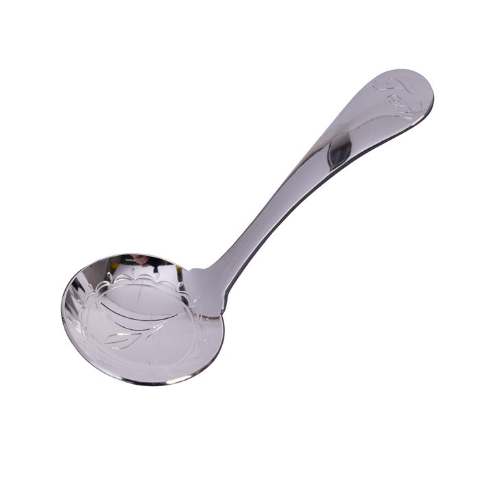 Cuillère en argent pour boîte à thé - 4 x 10,4 cm