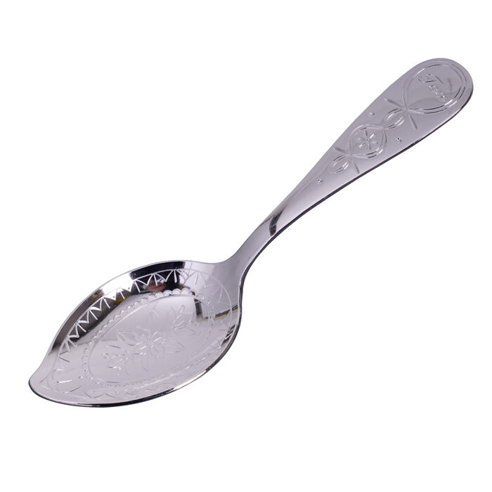Cuillère en argent pour fleur de boîte à thé - 3,5 x 13 cm