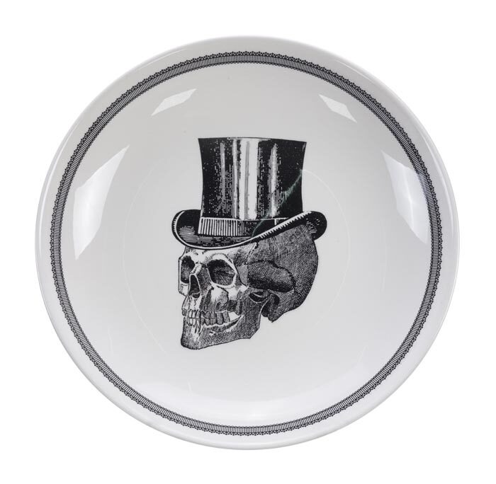 Bol Noir / Blanc - Skull Design - 24,5 x 3,5 cm 1000 ml