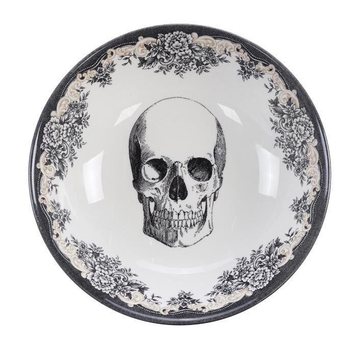 Bol Noir / Blanc - Skull Design - 19 x 5 cm 700 ml