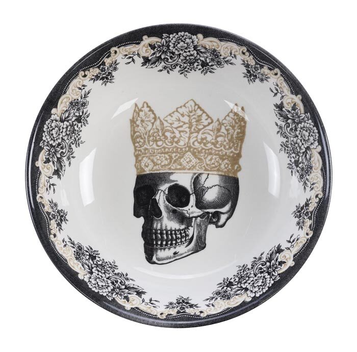Bol Noir / Blanc - Skull Design - 19 x 5 cm 700 ml