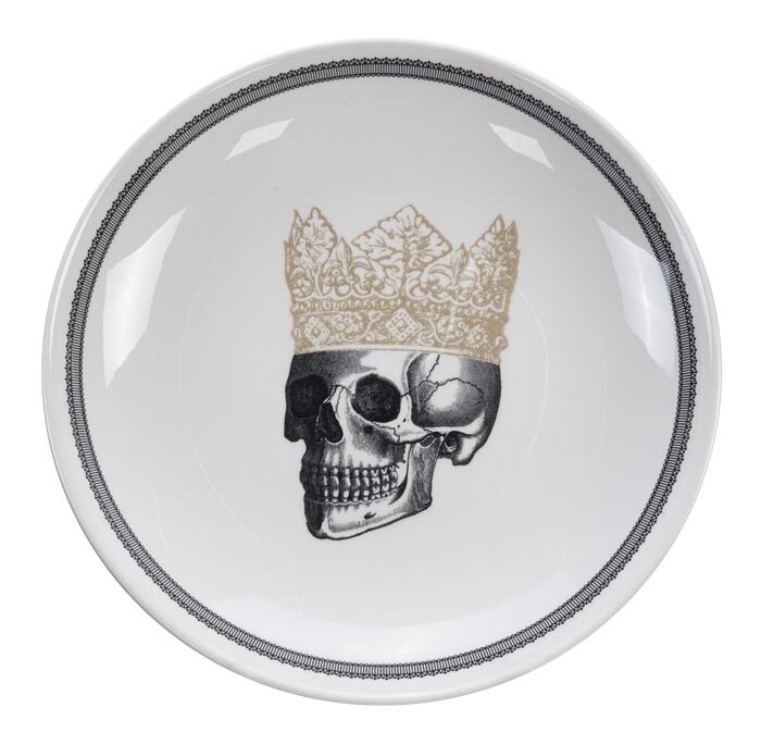 Bol Noir / Blanc - Skull Design - 24,5 x 3,5 cm 1000 ml