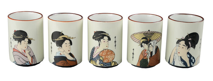Blanc - Utamaro Cup Set 5 pièces 7,5 x 10cm 300ml