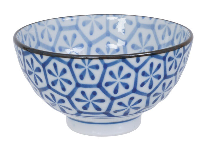 Bol Bleu / Blanc - Bols Mixtes - 12 x 6,5 cm 400 ml