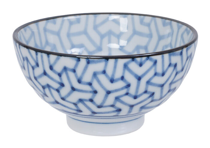 Bol Bleu / Blanc - Bols Mixtes - 12 x 6,5 cm 400 ml
