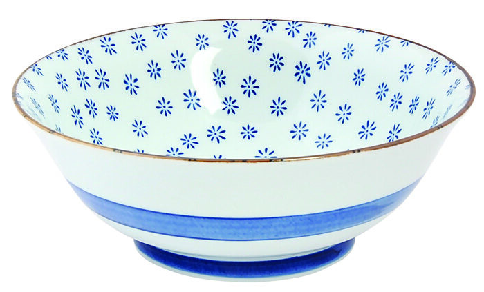 Bol Bleu / Blanc - Bols Mixtes -19 x 7,5 cm 900 ml