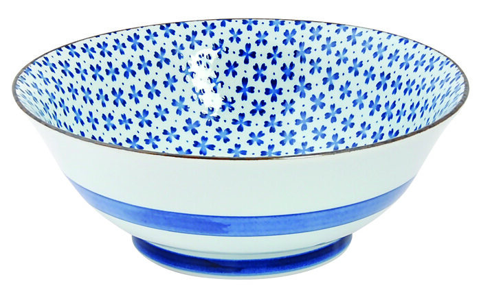 Bol Bleu / Blanc - Bols Mixtes - 19 x 7,5 cm 900 ml