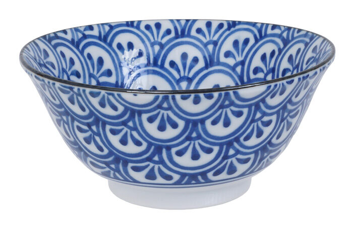 Bol Bleu / Blanc - Bols Mixtes - 15 x 6 x 8 cm 450 ml