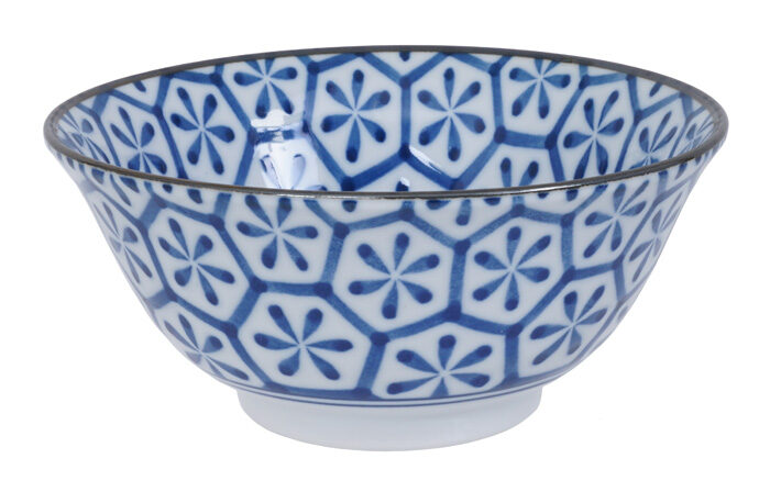 Bol Bleu / Blanc - Bols Mixtes - 15 x 6,8 cm 450 ml