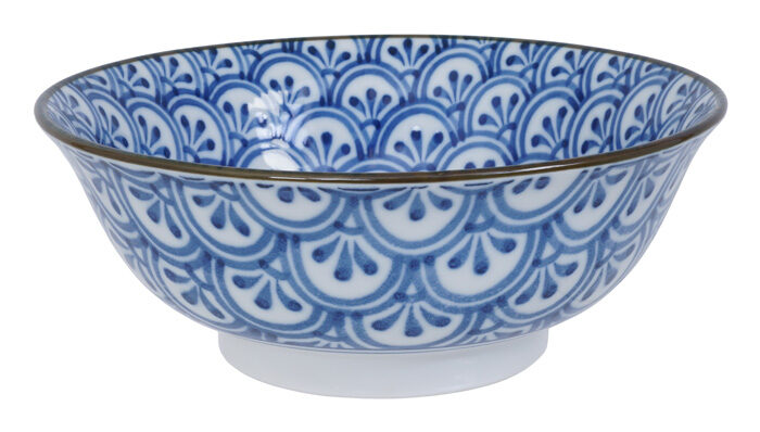 Bol Bleu / Blanc - Bols Mixtes - 20,5 x 7 x 8 cm 1000 ml