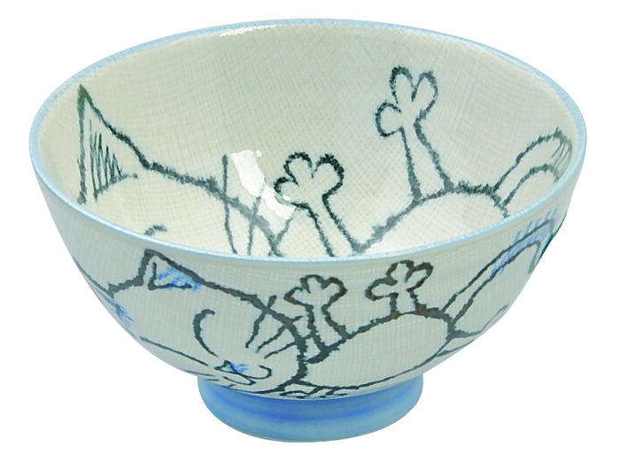 Bol enfant bleu - Chat Kawai - 11,5 x 5 cm 250ml