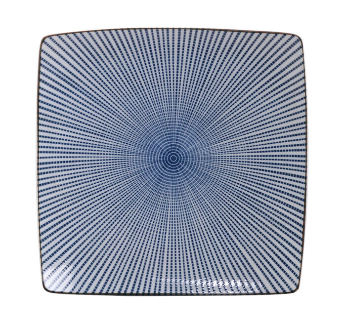 Assiette carrée Bleu - Sendan Tokusa - 22 x 22 cm