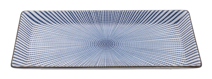 Assiette rectangulaire  Bleu - Sendan Tokusa - 23 x 11,5 x 2,3 cm