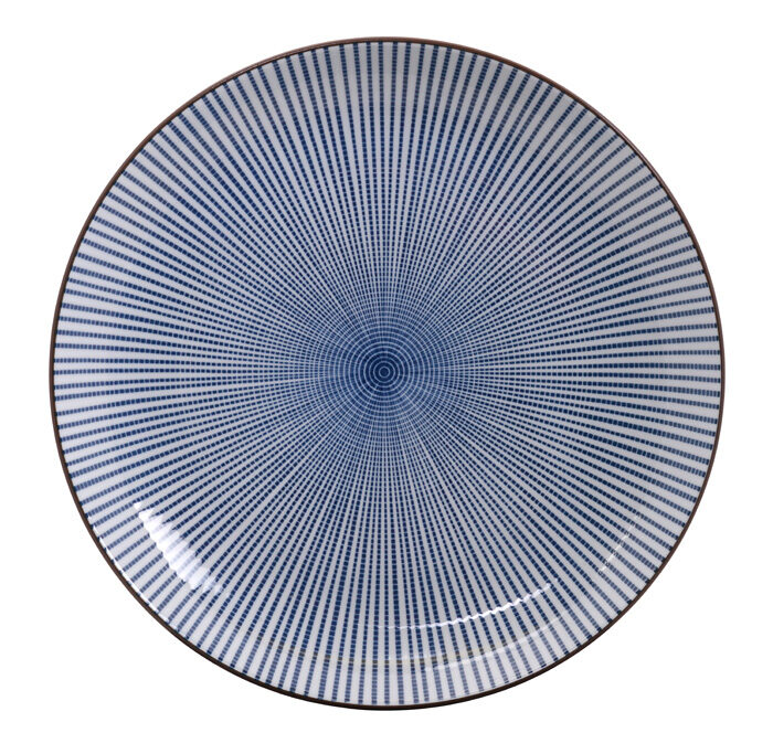 Assiette bleu / blanc - Sendan Tokusa - 25 x 3 cm