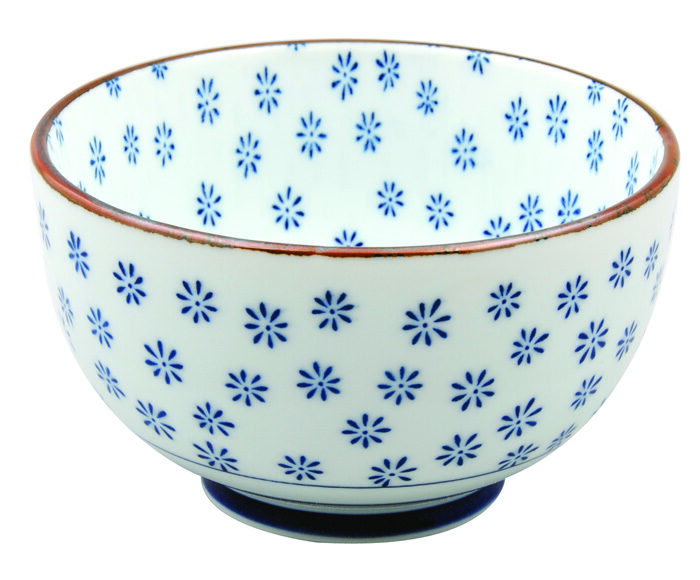 Bol Bleu / Blanc - Bols Mixtes - 12,7 x 7,5 cm 500 ml