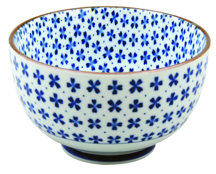 Bol Bleu / Blanc - Bols Mixtes - 12,7 x 7,5 cm 500 ml