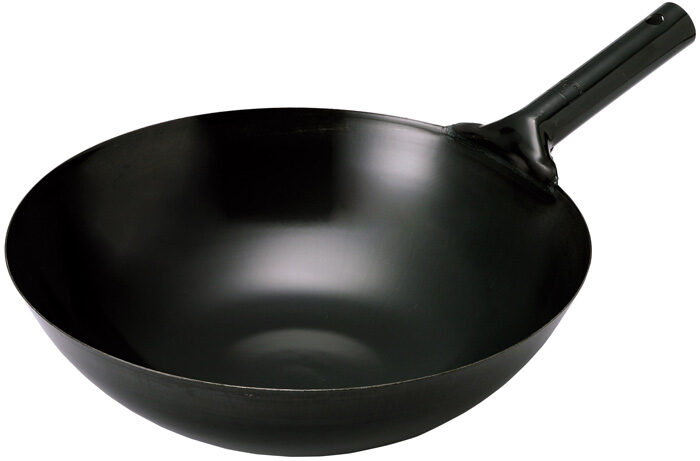 Wok en acier inoxydable noir - 36 cm
