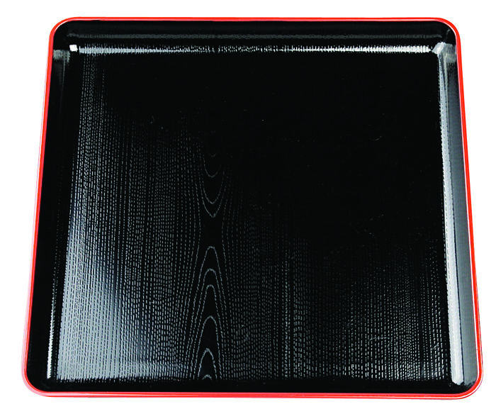 Assietteau carré noir / rouge - Laque - 30 cm