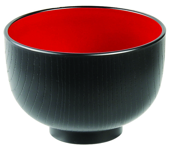 Bol à soupe noir / rouge -Lacquerware - 10,5 x 7,5 cm
