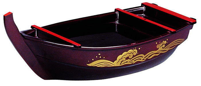 Botte à sushi noire - laquée - 45 x 18 cm