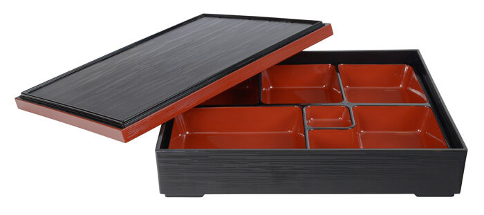 Boîte à Bento Noire / Rouge - Laque - 30 x 24cm