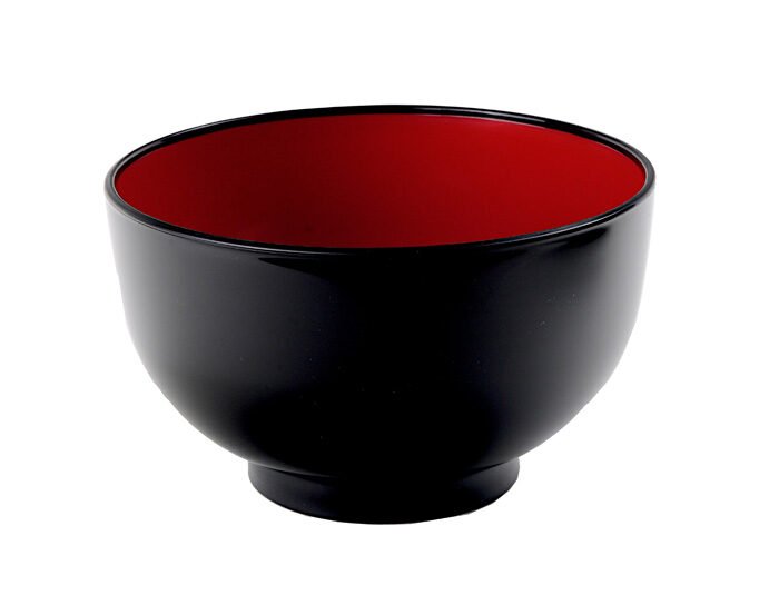 Bol Noir / Rouge - Laque - 13,3 x 8,3 cm
