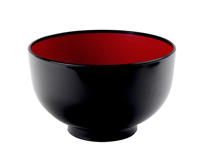 Bol Noir / Rouge - Laque - 15,9 x 9,5 cm